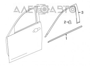 Молдинг двери верхний передней левой Cadillac CTS 14- рамка