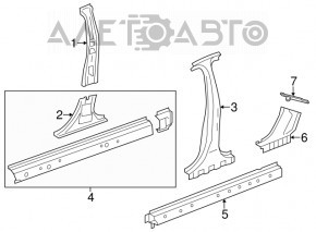 Bara metalica cu stâlpul frontal stânga pentru Chevrolet Volt 11-15