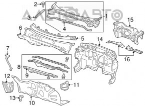 Поддон дворников Chevrolet Volt 11-15