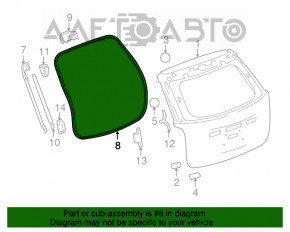 Garnitura de cauciuc pentru ușa portbagajului Chevrolet Equinox 10-17 pe caroserie