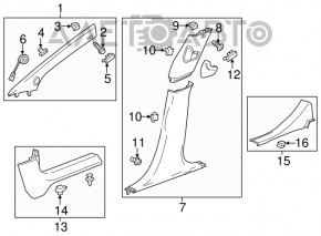 Накладка порога задняя правая Chevrolet Volt 11-15 черн