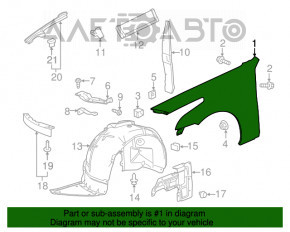 Aripa dreapta fata Cadillac CTS 14-