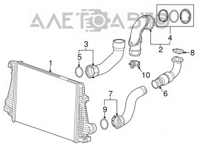 Furtunul de aer superior stânga pentru Chevrolet Camaro 16- 2.0 din metal, pentru turbina.