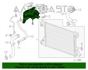 Rezervor de expansiune pentru răcirea Chevrolet Volt 11-15, fără capac