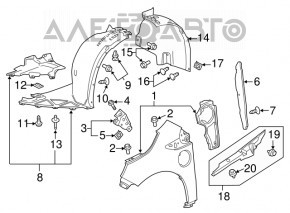 Bara de protecție față dreapta spate pentru Chevrolet Volt 11-15.