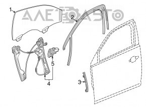 Направляющая стекла двери передней правой Chevrolet Malibu 13-15