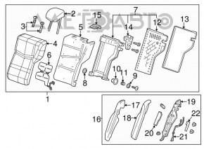 Задний ряд сидений 2 ряд Cadillac CTS 14- с airbag, кожа серое