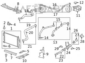 Furtunul de răcire inferior al radiatorului pentru Chevrolet Malibu 13-15 hibrid.