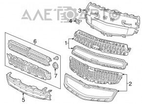 Jaluzele deflectorului radiatorului Chevrolet Malibu 13 pre-restilizare