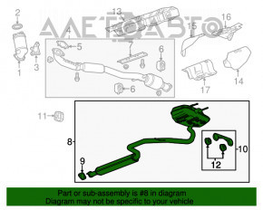 Silencer spate cu tanc pentru Chevrolet Malibu 13-15 2.5 cu 1 teavă.