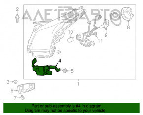 Suportul de montare a bara fata dreapta sub farul Cadillac ATS 13-14 pre-restilizare.