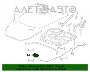 Замок капота Cadillac CTS 14-