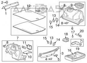 Capacul portbagajului Cadillac ATS 13 - negru, structura manerului, zgarieturi