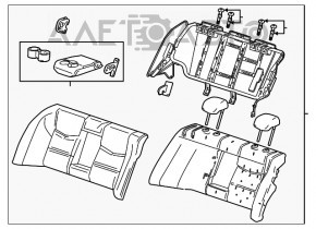 Задний ряд сидений 2 ряд Cadillac CTS 14- кожа черн