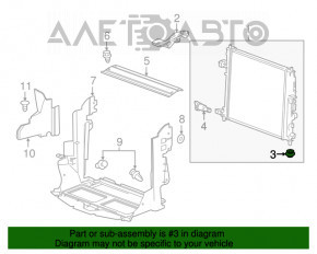 Suport radiator dreapta jos Cadillac CTS 14- bucșă