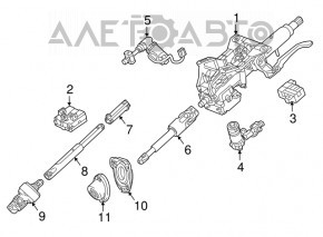 Рулевой карданчик верхний Cadillac CTS 14- RWD