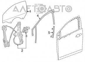 Geam electric cu motor dreapta fata Chevrolet Volt 16-