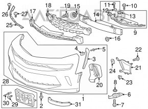 Absorbantul de impact al bara fata pentru Chevrolet Camaro 16- inapoi
