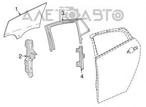 Направляющая стекла двери зад левая Chevrolet Volt 16-