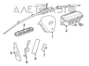 Airbag-ul de genunchi pentru pasagerul din dreapta al Chevrolet Malibu 16-