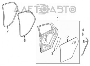 Уплотнитель двери задней правой Chevrolet Malibu 16-