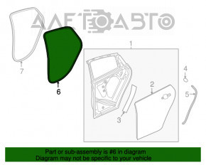 Уплотнитель двери задней левой Chevrolet Malibu 16-