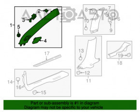 Capacul suportului frontal drept Chevrolet Malibu 16- pentru claxon, gri