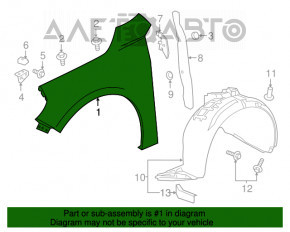 Крыло переднее правое Chevrolet Malibu 16-