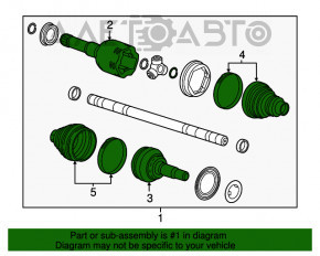 Привод полуось передняя левая Chevrolet Volt 16-