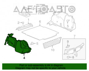 Capacul arcului stâng Chevrolet Malibu 16- negru