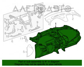 Торпедо передняя панель без AIRBAG Chevrolet Volt 16- черн