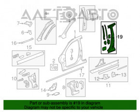 Bara centrală dreapta a caroseriei Chevrolet Equinox 10-17 a fost tăiată