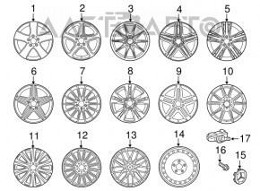 Диск колесный R17 Mercedes CLA 14-19 тип 2, бордюрка