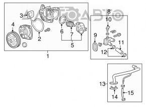 Corpul termostatului Chevrolet Impala 14-20 2.5