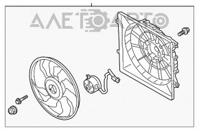 Difuzorul carcasei radiatorului asamblat pentru Kia Sorento 16-20 2.4