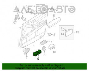 Controlul geamului electric din față, stânga, Nissan Murano z51 09-14