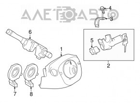 Comutatorul de sub volan asamblat Nissan Versa 12-19 SUA sub PTF