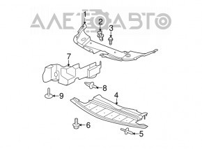 Deflectorul radiatorului inferior pentru Chevrolet Malibu 08-12 are suportul rupt și este îndoit