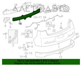 Absorbantul de impact al bara spate pentru Chevrolet Volt 11-15