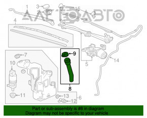 Duza rezervorului de lichid de parbriz Chevrolet Volt 11-15 cu capac nou OEM original