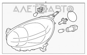 Far dreapta fata Nissan Versa 12-14 naked usa nou original OEM