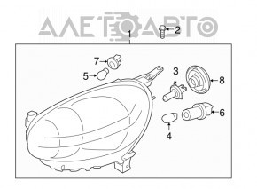 Far dreapta fata Nissan Versa 12-14 naked usa nou original OEM