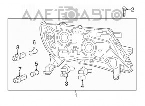 Фара передняя правая Nissan Pathfinder 17-19 голая рест