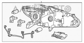 Far stânga față Nissan Altima 16-18, goală, restilizată, cu halogen