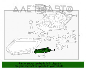 Suportul de prindere a bara de protectie fata sub farul stang al Nissan Rogue 17-