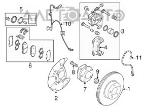 Placă de frână față stânga Subaru Outback 15-19