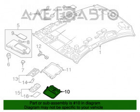 Plafonul de iluminare frontal pentru Infiniti Q50 14- fără plafon panoramic