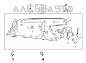 Lampa exterioară aripă dreapta Nissan Maxima A36 16-18 pre-restilizare