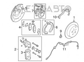 Capacul discului de frână din spate stânga pentru Subaru Forester 08-13 SH