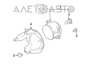 Suportul stâng pentru farurile de ceață Nissan Leaf 11-17, nou, original OEM